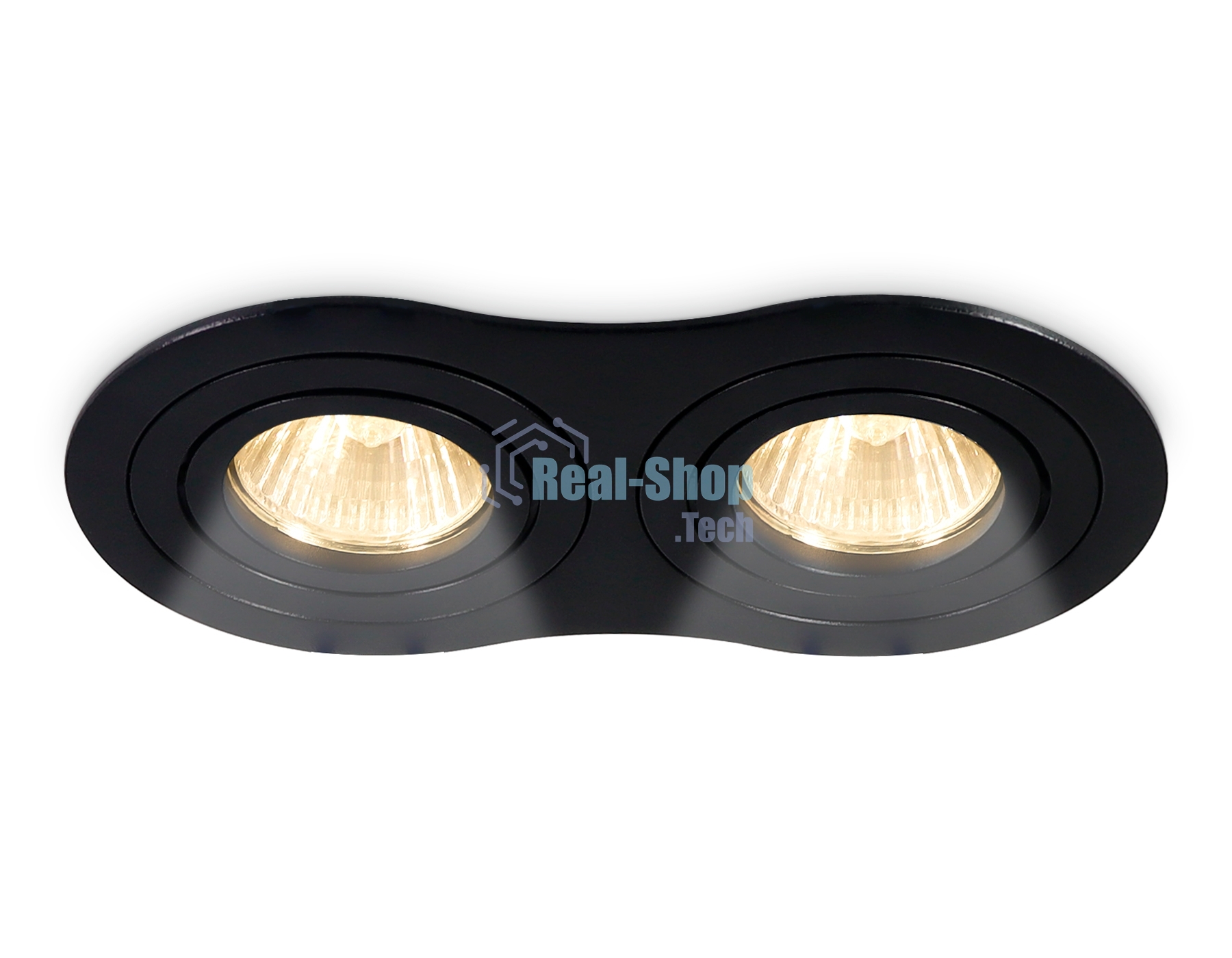 Встраиваемый поворотный точечный светильник Ambrella light TN102507/2 BK черный GU5.3 175*95*28