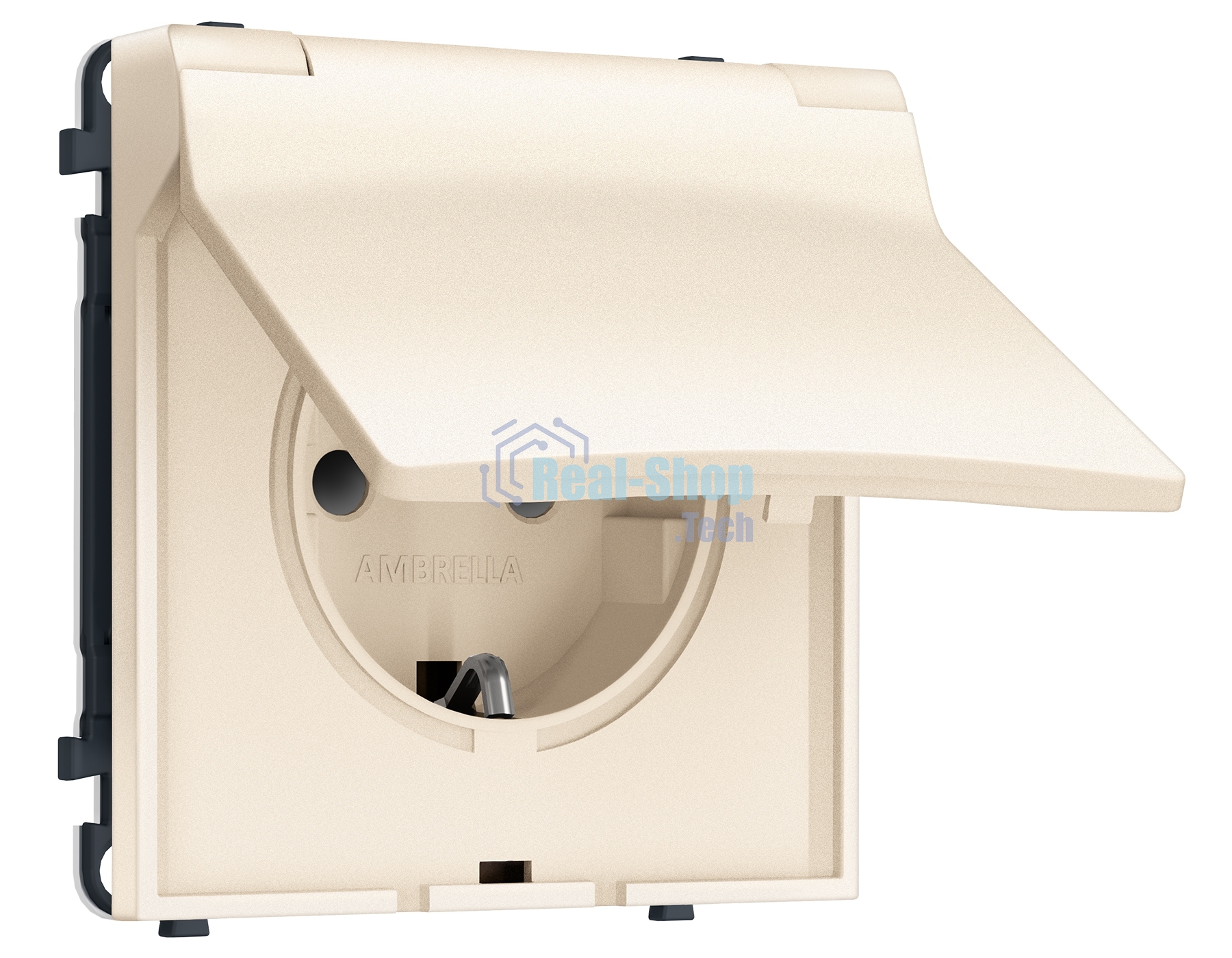 Комплект механизма электрической розетки SIGMA Жемчужно-кремовый 50Hz 2P+E с/з с/ш и крышкой IP44 16A-250V QUANT PRO (SP2480, PR141)