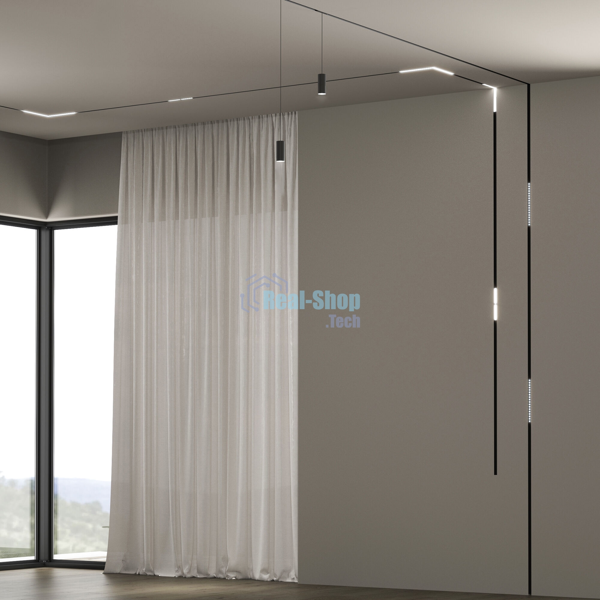 Трековый светильник Slim Magnetic подвесной светодиодный 2W 4200K Amend (чёрный) 85519/01