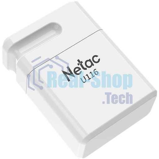 Флешка USB Netac U116 mini (NT03U116N-032G-32WH USB), 32Gb, USB 3.2, R/W 90/30, белый