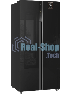 Холодильник Weissgauff WSBS 500 Inverter NoFrost Black двухкамерный 270/180л морозилка слева, No Frost, Side by Side