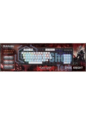 Клавиатура проводная Defender Dark Knight R GK-077, USB, черный/белый