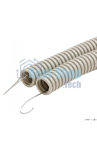 Труба гофрированная ПВХ DKC d20 мм с протяж. сер. (уп. 100 м)