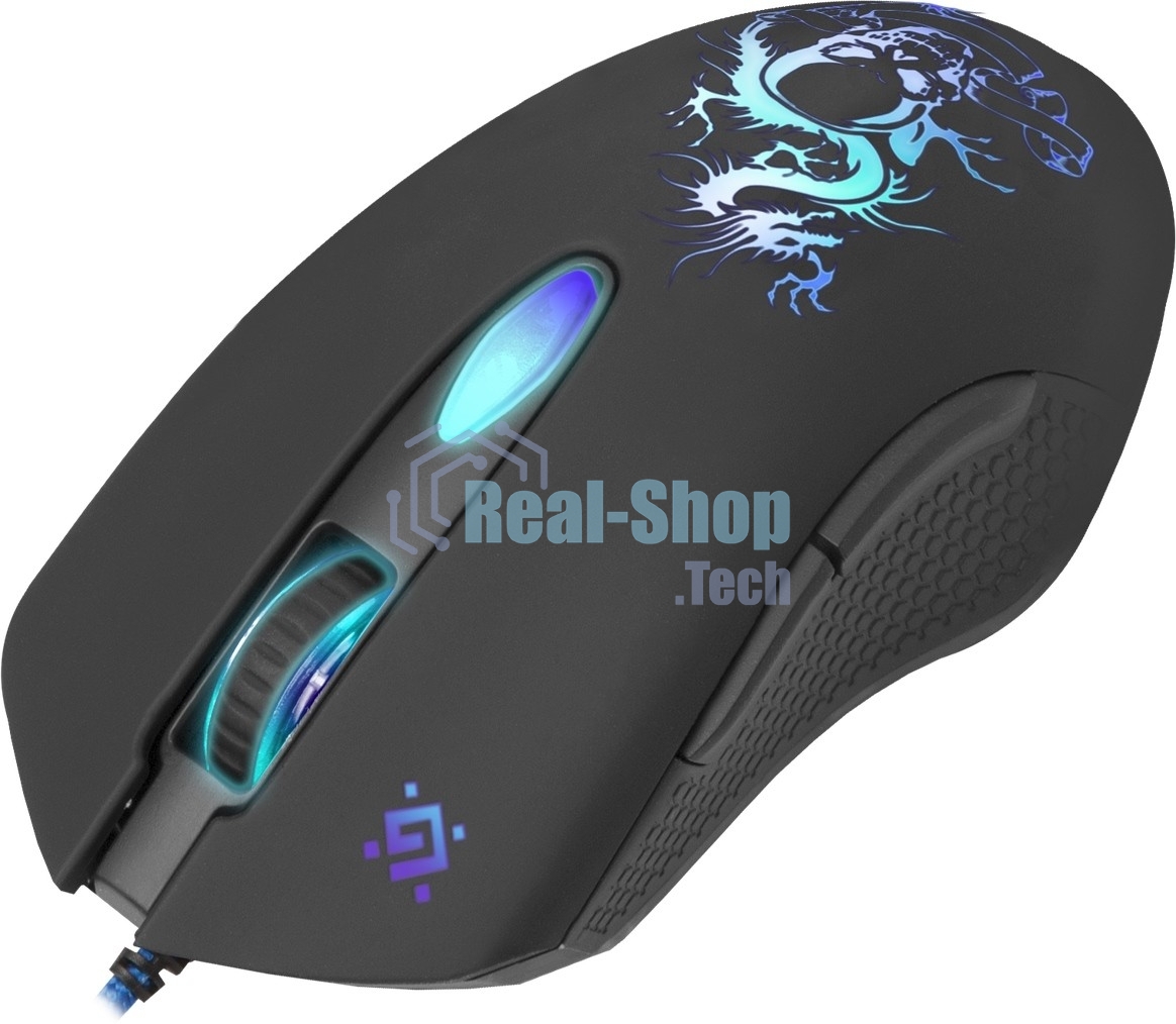 Мышь проводная Defender Sky Dragon GM-090L черный, 3200 dpi, USB, кнопки - 6