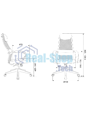 Кресло Бюрократ CH-607 TW-01 черный, сетка, подголовник