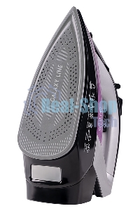 Утюг Galaxy Line GL 6128, фиолетовый с черным, паровой, 2200 Вт, постоянный пар 30 г/мин, паровой удар 140 г/мин, функции: самоочистка, антикапля, антинакипь, функция увлажнения, вертикальное отпаривание, защита от перегрева, индикатор нагрева, керамическ