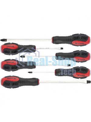 Набор отверток Matrix ударных 6шт. ph1x75 ph2x100 ph3x150 sl5x75 sl6x100 sl8x150 crv