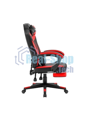 Кресло Defender CRUISER BLACK/RED черный/красный, экокожа, подставка для ног