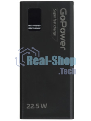 Портативный аккумулятор GoPower PB03-10 10000mAh 3.0A 22.5W 2USB/Type-C черный (1/50)