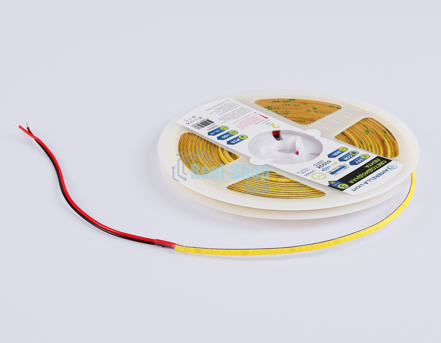 Светодиодная лента Ambrella light GS4603 COB 384Led/ 7W m/ 24V IP20 6500K/ 5m*3mm*2mm (2 конт.)