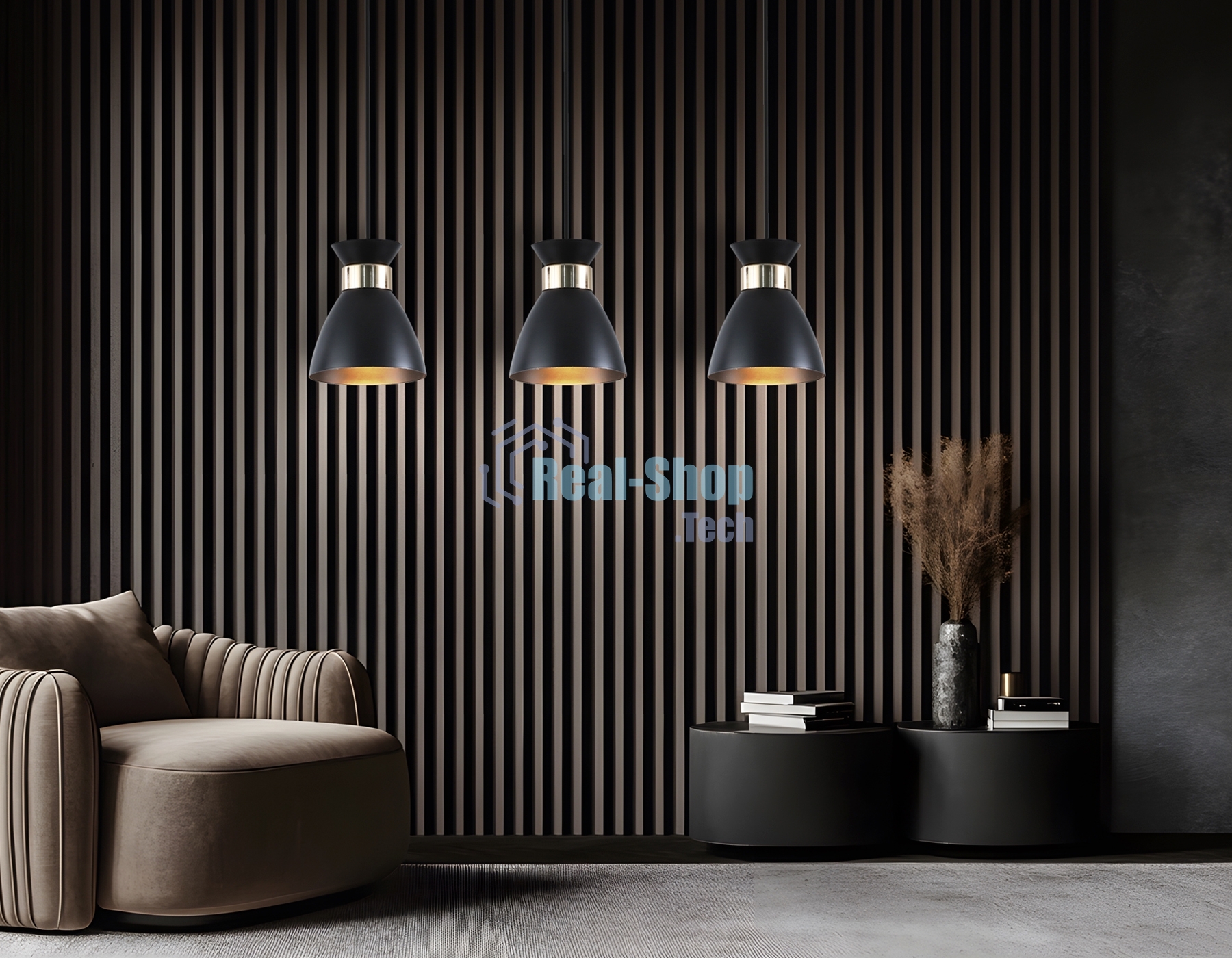 Светильник Ambrella light TR8469/3 BK/FGD черный/золото E27/3 max 60W 550*135*1000