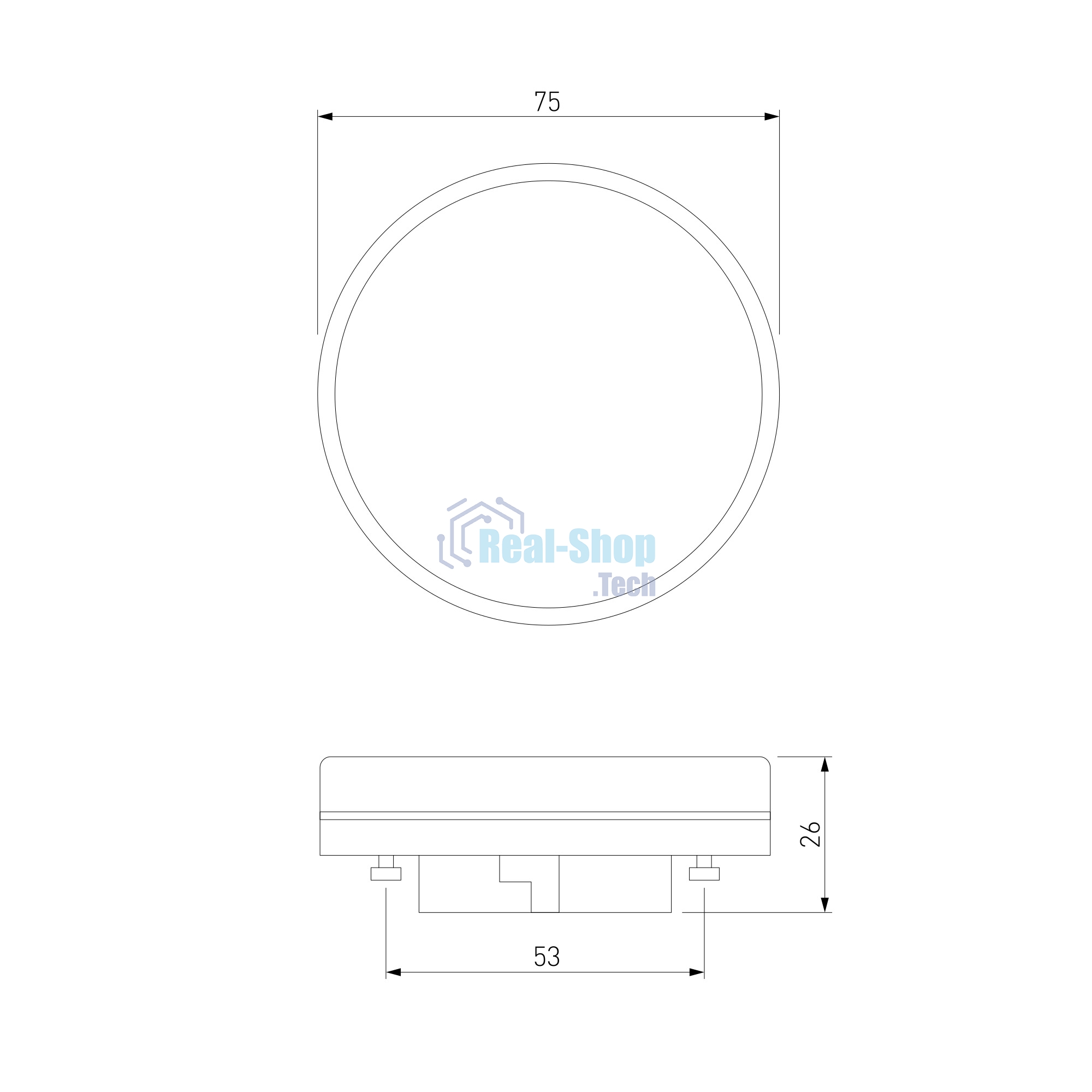BLGX5305 / Светодиодная лампа GX53 LED PC 12W 4200К