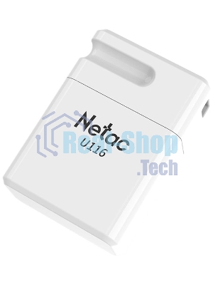 Флешка USB Netac U116 mini (NT03U116N-032G-32WH USB), 32Gb, USB 3.2, R/W 90/30, белый