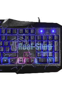 Игровой комплект Oklick HS-HKM100G черный 2.2м мониторы оголовье