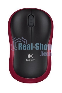 Мышь беспроводная Logitech M185, красный, 1000 dpi, радиоканал, USB, кнопки - 3