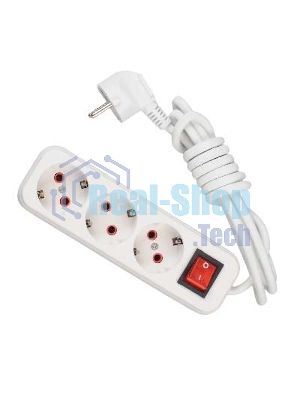 Удлинитель 3х2 м с заземл. 16А IP20 с выкл. Lezard 720-0302-302