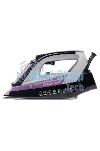 Утюг Galaxy Line GL 6128, фиолетовый с черным, паровой, 2200 Вт, постоянный пар 30 г/мин, паровой удар 140 г/мин, функции: самоочистка, антикапля, антинакипь, функция увлажнения, вертикальное отпаривание, защита от перегрева, индикатор нагрева, керамическ
