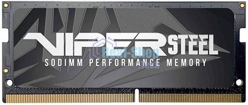 Оперативная память Patriot Viper Steel, DDR4, 8GB (1x8GB), 3200MHz, CL22, с радиатором, черный, SO-DIMM