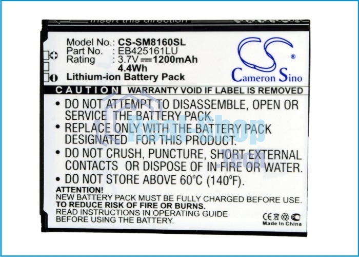 Аккумулятор CameronSinoCS-SM8160SL EB425161LU для Samsung Galaxy S3 mini i81903.7V / 1200mAh / 4.44Wh