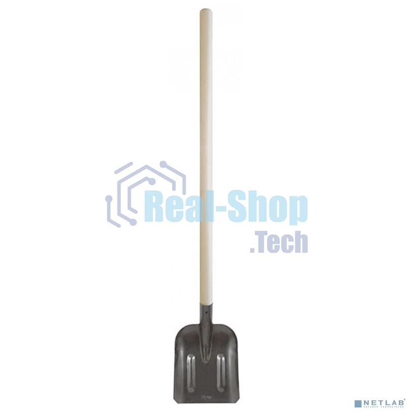 Лопата совковая FIT РОС, рельсовая сталь, с деревянным черенком 235x350x1420 мм 77194