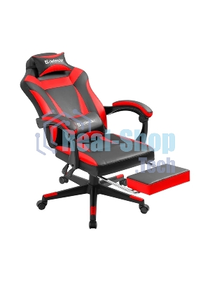 Кресло Defender CRUISER BLACK/RED черный/красный, экокожа, подставка для ног