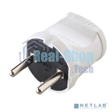 Вилка без заземления белая MAKEL 10001