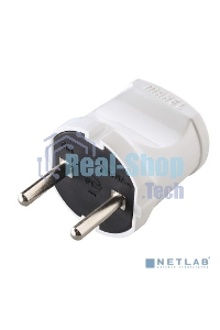 Вилка без заземления белая MAKEL 10001