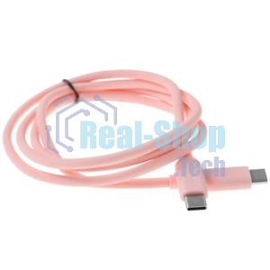 Кабель QUMO 32966 Type-C на Type-C, силиконовый, 1м, 3A, 60W, PD (розовый)
