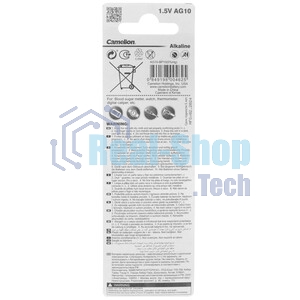 Батарейка для часов Camelion G10 BL-10 Mercury Free (0%Hg), 389A/LR1130/189) 1.5 В
