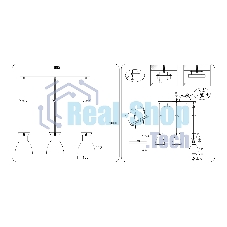Светильник Ambrella light TR8469/3 BK/FGD черный/золото E27/3 max 60W 550*135*1000