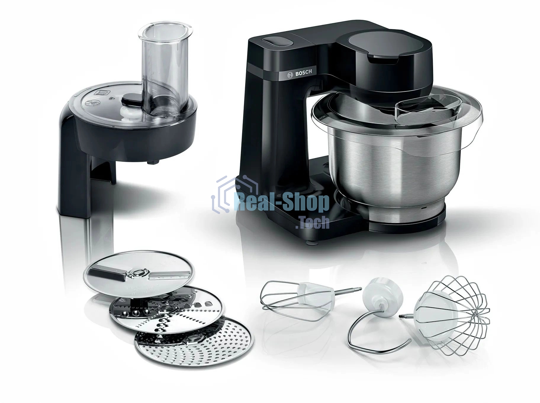 Кухонный комбайн Bosch MUMS2EB01, 700 Вт, 4 скорости, металл чаша 3,8 л, черный