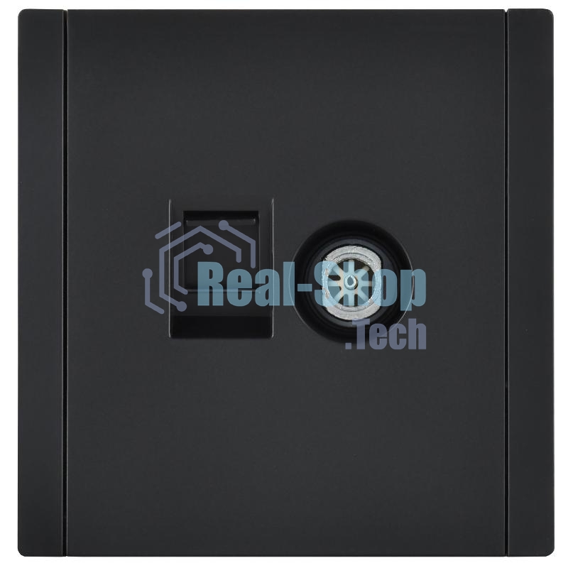 Розетка двойная TV+RJ45 кат.5E IEK FORTE&PIANO FP136 черный