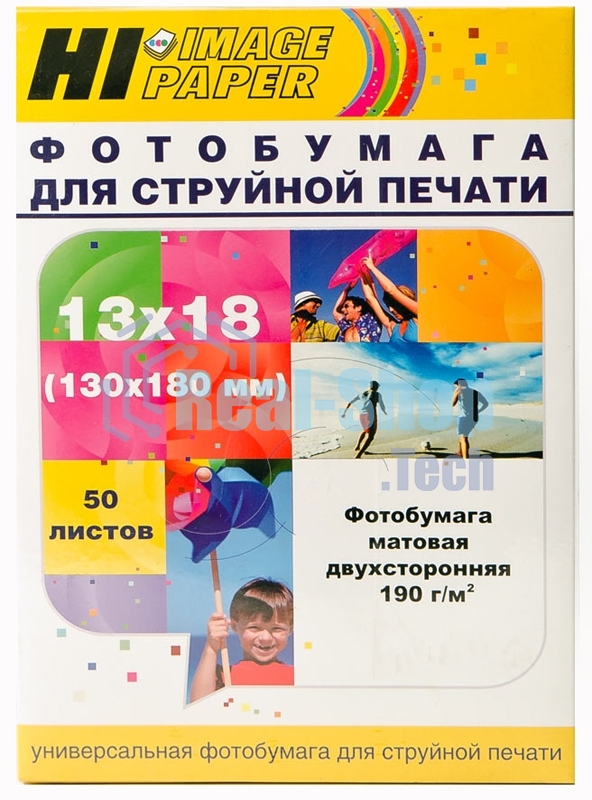 Фотобумага матовая двусторонняя (Hi-image paper) 13x18, 190 г/м, 50 л.