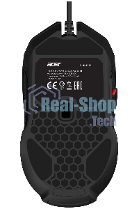 Мышь проводная Acer OMW160 черный, 6400 dpi, USB, кнопки - 8