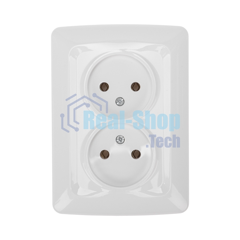 Розетка Kranz 2-ая DEA б/з с/у 10А белый (1/10/120)