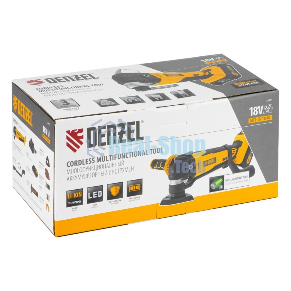 Многофункциональный инструмент аккумуляторный Denzel MTL-IB-18-02 Li-Ion 18 В 15 Ач 28401