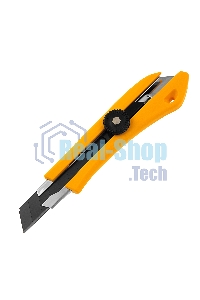 Нож Denzel 18 мм, сменное лезвие, SK4, метал. направляющая, винтовой фиксатор