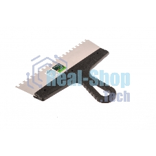 Шпатель из нержавеющей стали Сибртех 250 мм, зуб 6х6 мм, пластмассовая ручка