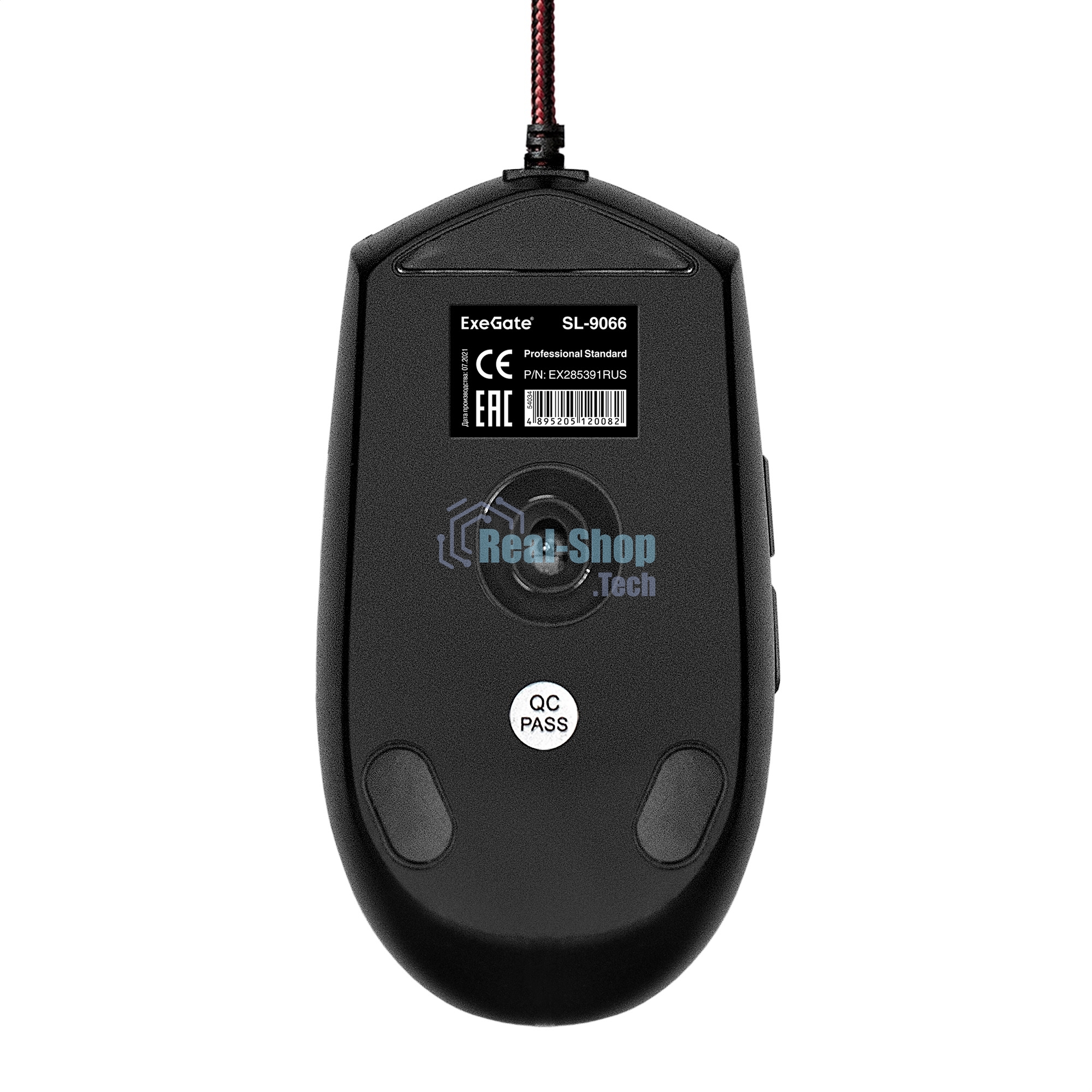 Мышь проводная ExeGate SL-9066 черный, 2400 dpi, USB, кнопки - 6