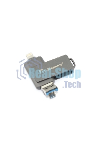 Флешка USB Dr. Memory 051, 4Gb, USB 3.0/USB Type-C, R/W 70/40, серый