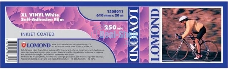 Винил Lomond 1208017 610мм-20м/белый самоклей. для струйной печати втулка:76.2мм (3