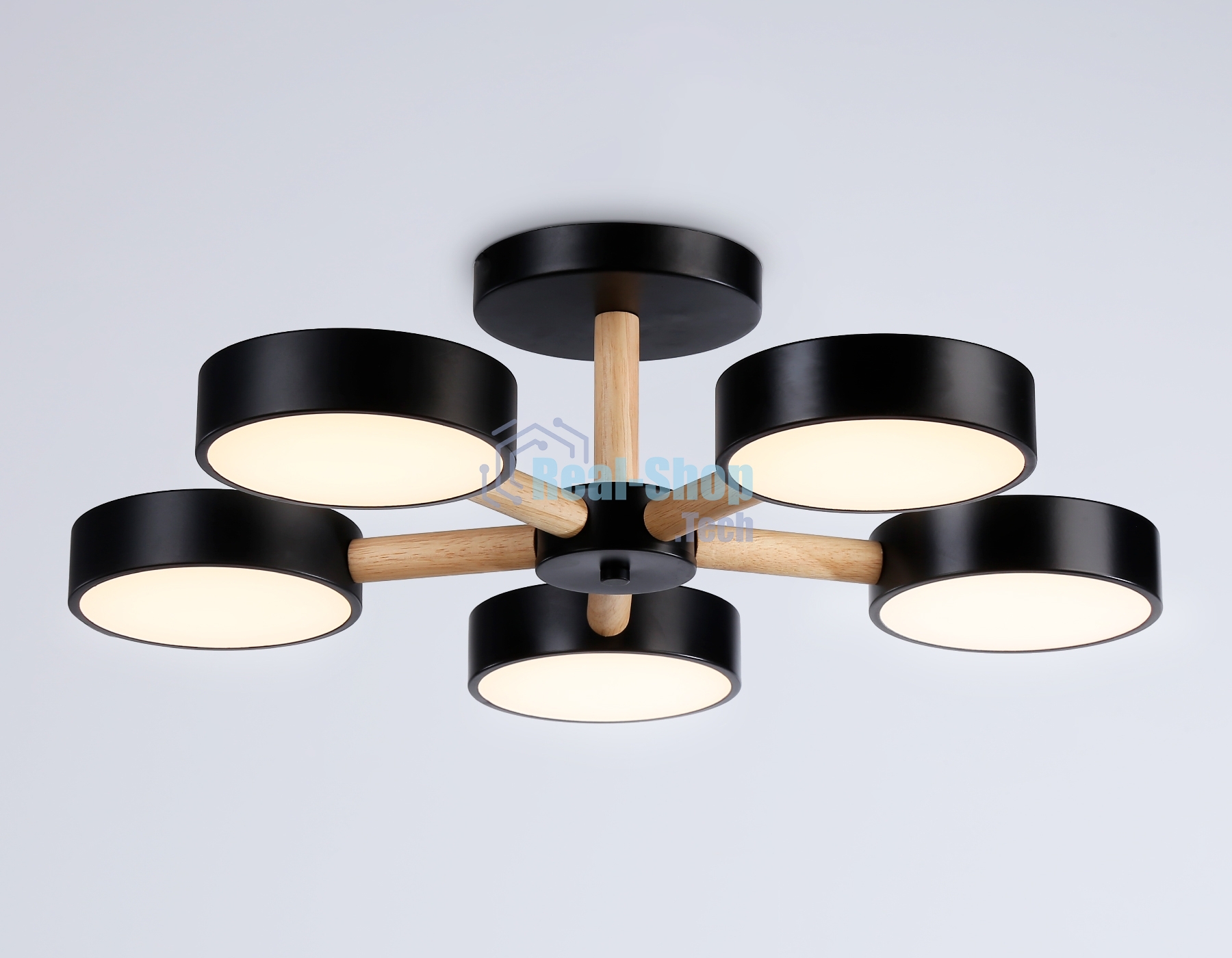 Светильник Ambrella light FL4828/5 BK черный 3000K-6400K 65W D580*160 (ПДУ ИК)