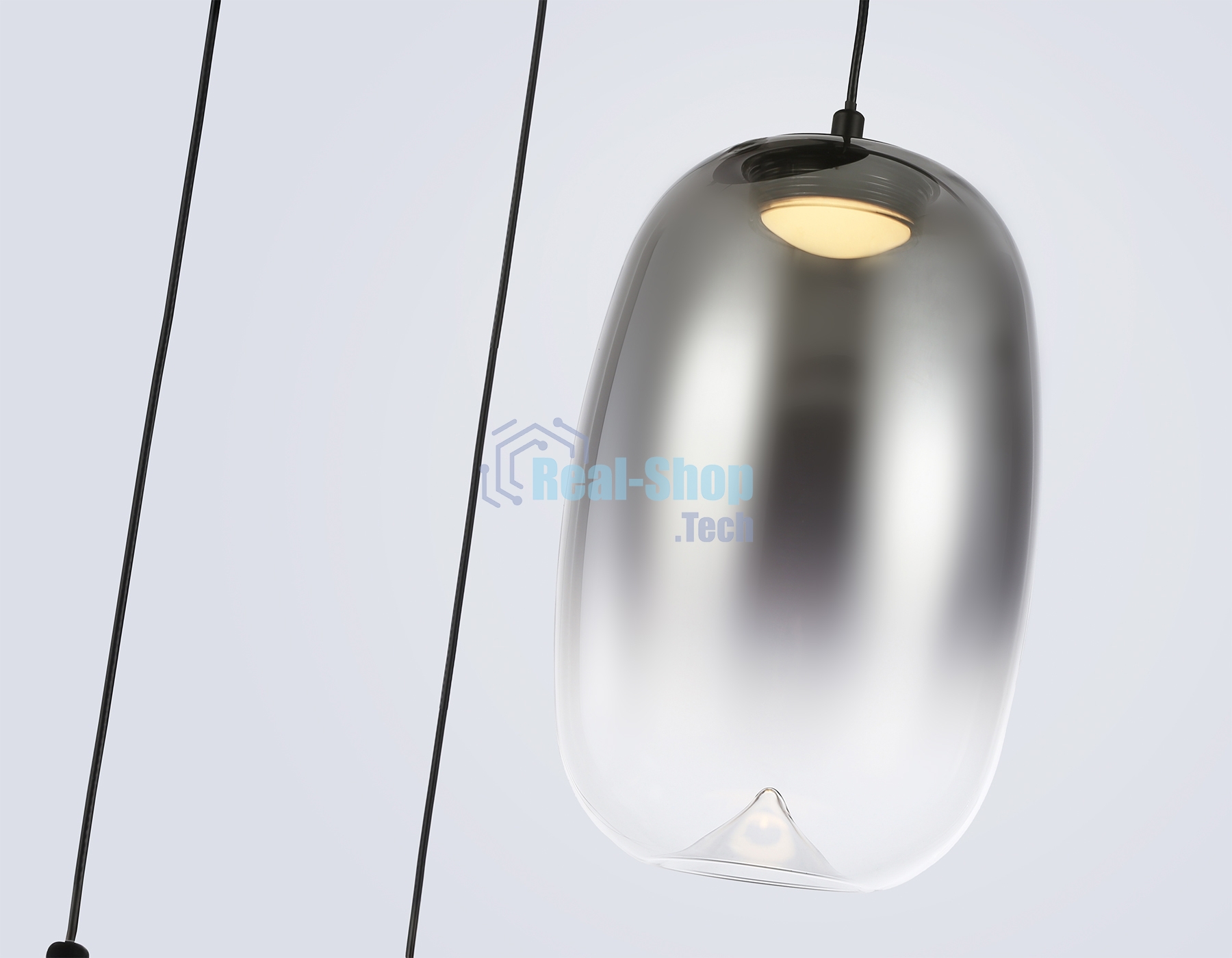 Подвесной светодиодный светильник Ambrella light LH11099/3 BK/SM черный/дымчатый 12W 3000K D350*1505