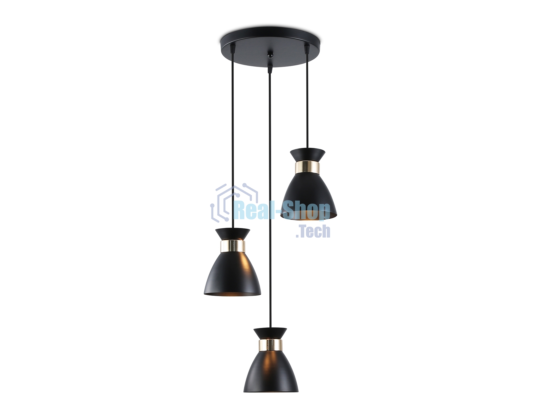 Светильник Ambrella light TR8470/3 BK/FGD черный/золото E27/3 max 60W D340*1000