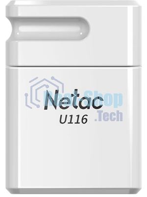 Флешка USB Netac U116 mini (NT03U116N-064G-32WH), 64Gb, USB 3.2, R/W 90/30, белый