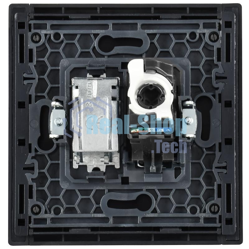 Розетка двойная TV+RJ45 кат.5E IEK FORTE&PIANO FP136 черный