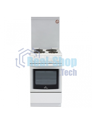 Плита электрическая De Luxe 5004.10э (кр)-001 белый, конфорок 4 шт, духовка 43 л, 50 см x 85 см x 50 см