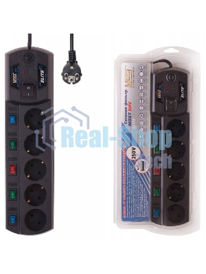 Сетевой фильтр Most EHV 2м (5 розеток) черный (коробка)