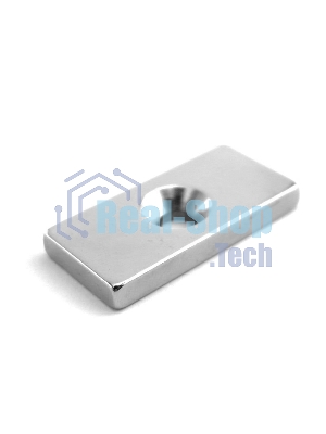 Неодимовый магнитный прямоугольник Rexant 20х10х3 мм с зенковкой 6,5х3 мм (упаковка 2 шт.)