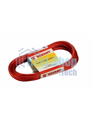 Трос стальной в ПВХ оплетке Rexant d=2,0 мм, красный (моток 20 м)